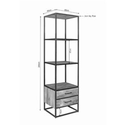 Boekenkast Dakota 2 lades | 55 cm