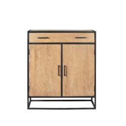 Detail kabinet kast Dakota, metaal frame en handgrepen