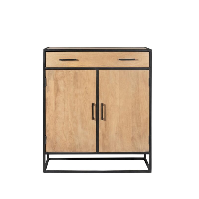 Detail kabinet kast Dakota, metaal frame en handgrepen