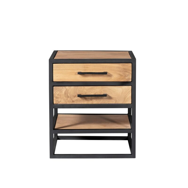 Detail van het metalen frame van het nachtkastje Dakota