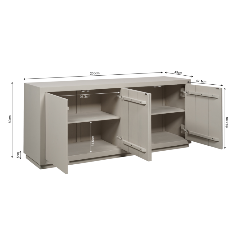Dressoir Brussel Sand | 200 cm