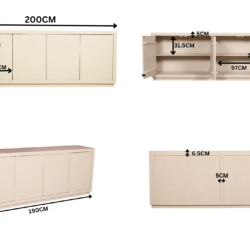 Dressoir Brussel Sand | 200 cm