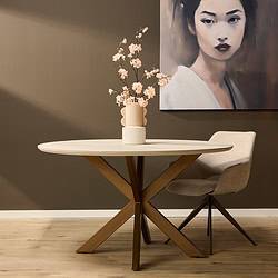 Eettafel Madison Sand | 150 cm Ruime Madison Sand eettafel van 150 cm, perfect voor gezellige diners en bijeenkomsten. Gemaakt van hoogwaardig materiaal met een modern design dat past in elke eetkamer.