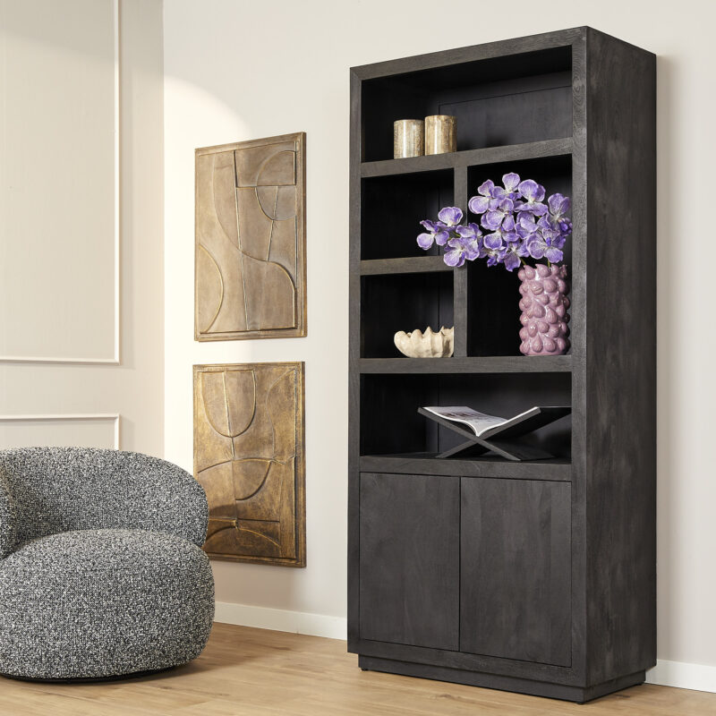 Vakkenkast Brussel Black | 90 cm