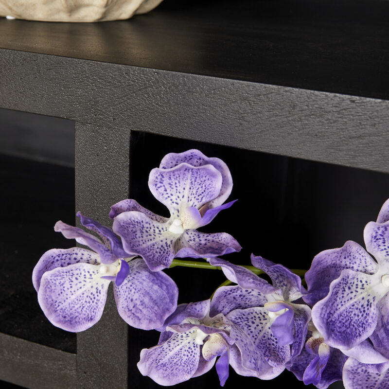 Perspectief van de Vakkenkast Brussel Black XL, mango-hout en black finish