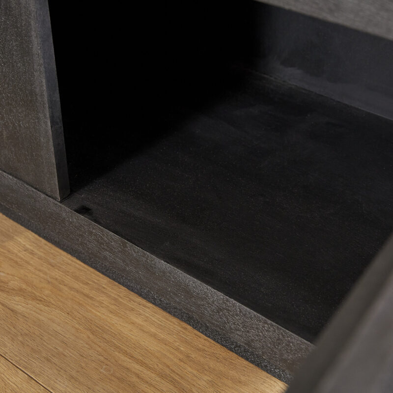 Textuur mangohout TV-meubel Brussel Black