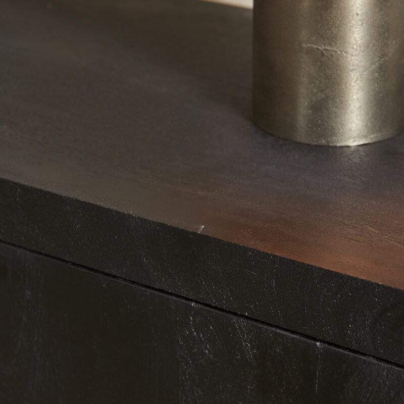 TV-meubel Brussel Black in woonkamer, modern interieur