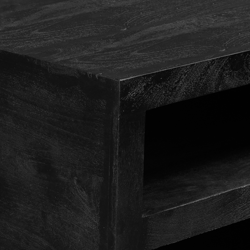 Salontafel Brussel Black vanuit een ander perspectief, mangohout en black finish