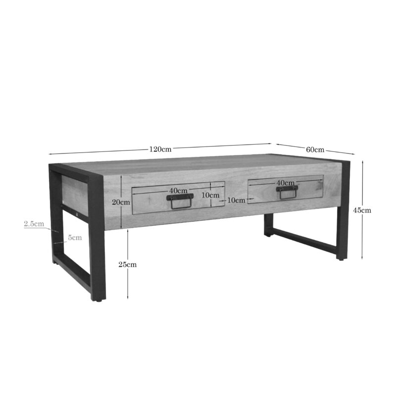 Salontafel Britt | 120 cm | twee lades