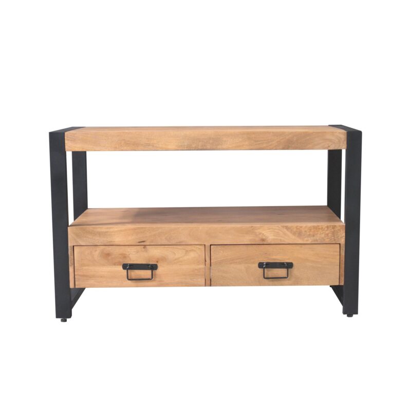 Detail van het metalen frame van het tv meubel Britt