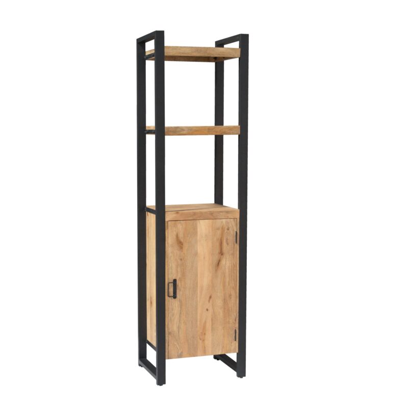 Textuur boekenkast Britt, mangohout, lichte finish