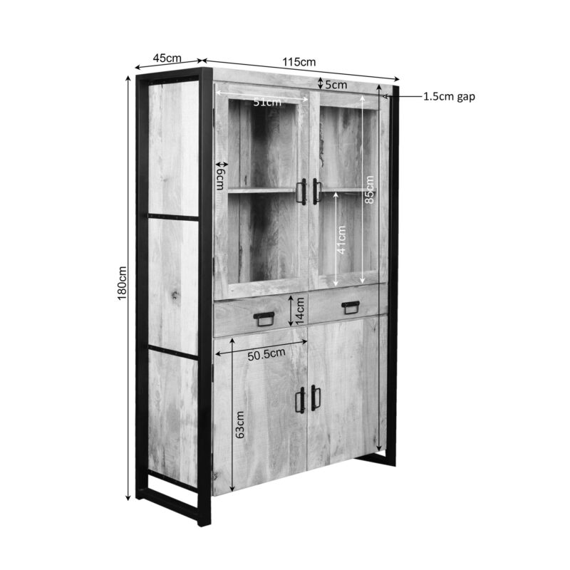 Vitrinekast Britt in een woonkamer met interieur