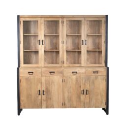 Detail van de lades en deuren van de Vitrinekast Britt XXL