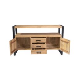 Dressoir Britt in interieur, woonserie Britt, mangohout en metalen frame