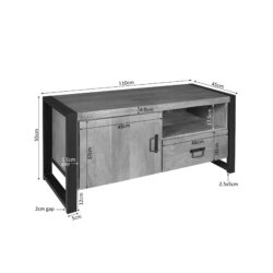 Tv meubel Britt | 110 cm | met deur en open vak