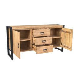 Dressoir Britt in interieur, wit, massief hout, woonkamer