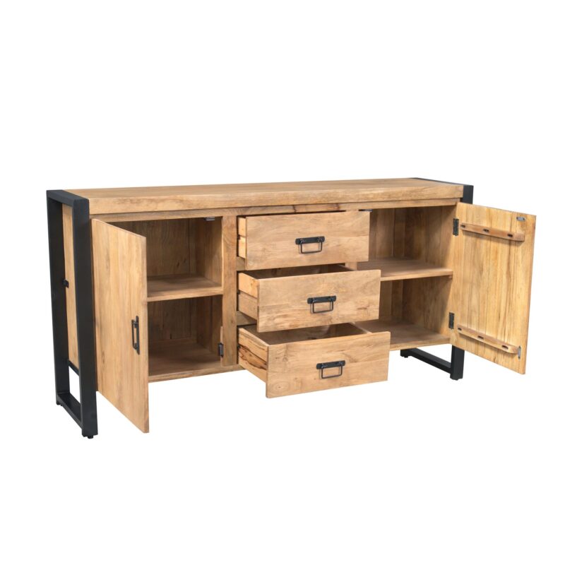Dressoir Britt in interieur, wit, massief hout, woonkamer