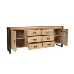 Dressoir Britt, detail stroken hout, eigentijdse stijl
