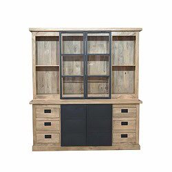 Vitrinekast Noa Naturel Mangohout 200 cm