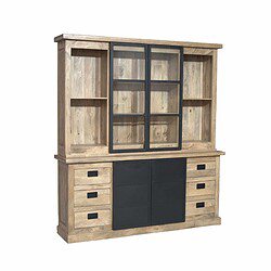 Vitrinekast Noa Naturel Mangohout 200 cm