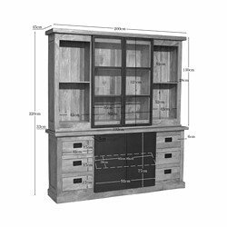 Vitrinekast Noa Naturel Mangohout 200 cm