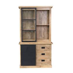 Vitrinekast Noa Naturel Mangohout 120 cm