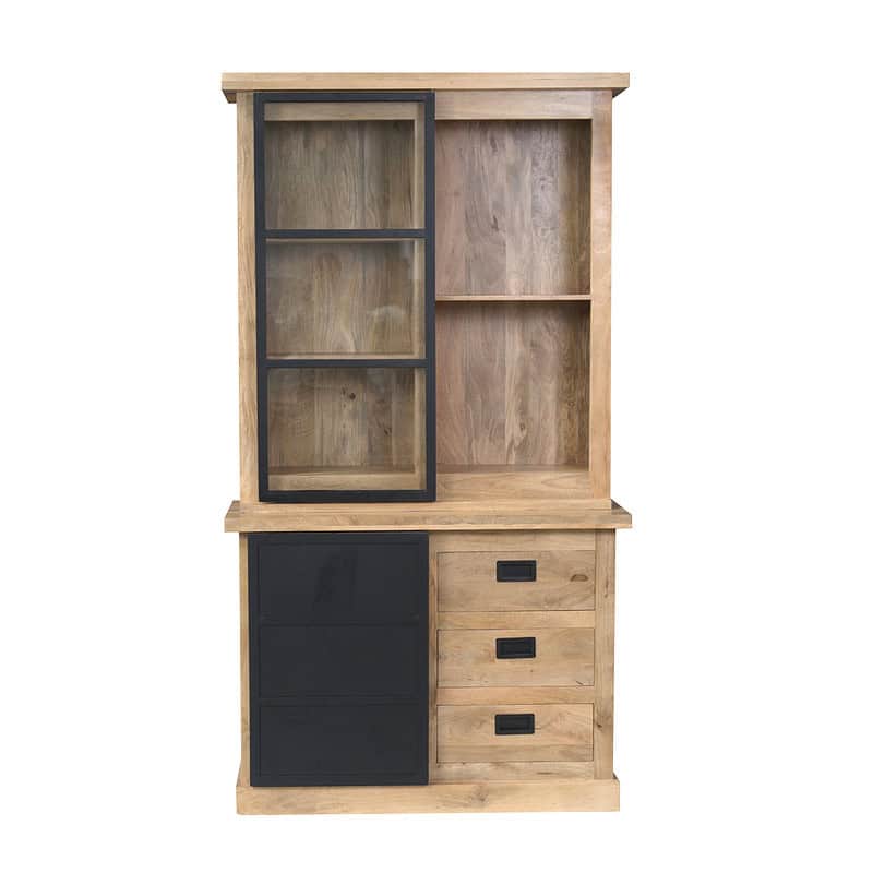 Vitrinekast Noa Naturel Mangohout 120 cm