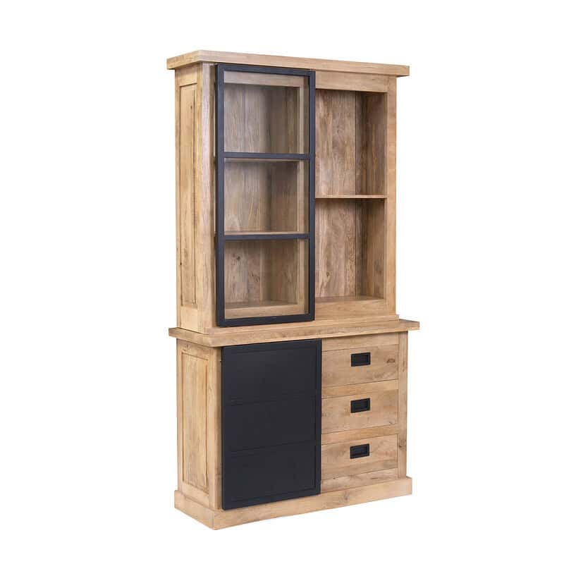 Vitrinekast Noa Naturel Mangohout 120 cm