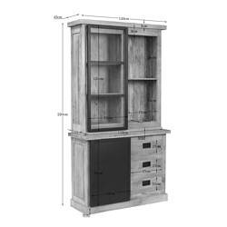 Vitrinekast Noa Naturel Mangohout 120 cm