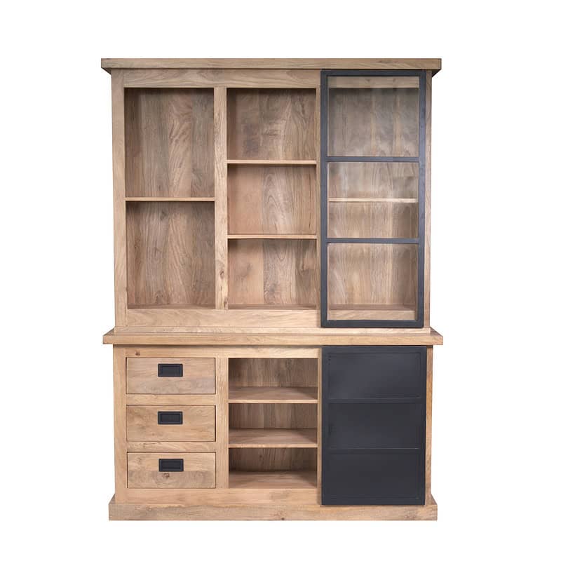 Vitrinekast Noa Naturel Mangohout 160 cm