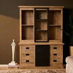 Vitrinekast Noa Naturel Mangohout 160 cm