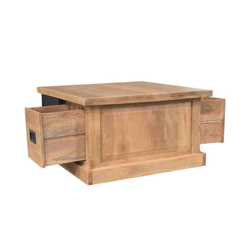 Vierkante Salontafel Noa Naturel Mangohout 80 cm