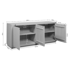 Dressoir Brussel Brown, verschillende hoeken, stijlvolle bruine finish