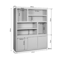 Vakkenkast Brussel Brown XL | 160 cm