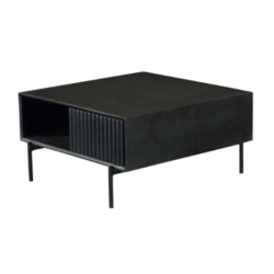 Salontafel Madison Black vanuit een andere hoek, vierkant, 80 cm