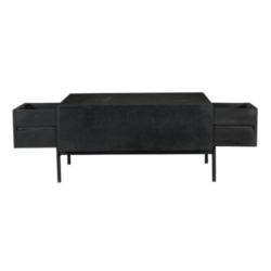 Salontafel Madison Black met lichten, vierkant, 80 cm