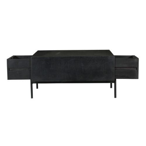 Salontafel Madison Black met lichten, vierkant, 80 cm