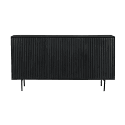 Modern zwart dressoir Madison van 165 cm breed, perfect voor stijlvolle opbergruimte in woonkamer of eetkamer.