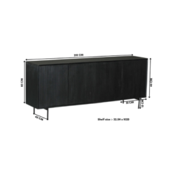 Dressoir Madison Black, afwerking met zwarte lak