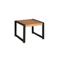 Mokana Bijzettafel Boaz Naturel Mangohout Bijzettafel Boaz van mangohout met zwart metalen frame, modern en functioneel design. Perfect voor woonkamer of slaapkamer, duurzaam en stijlvol meubelstuk.