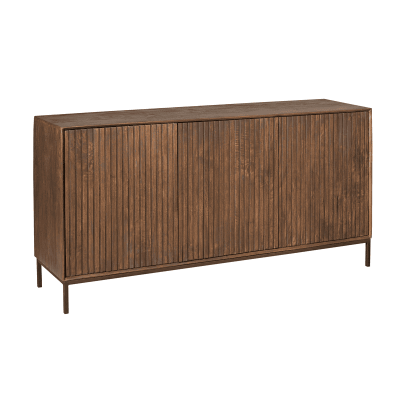Elegant houten dressoir Madison in bruin, 165 cm breed, perfect voor moderne woonkamers en opbergruimte.