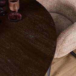 Eettafel Madison in bruin met zwarte poot, 110 cm breed, perfect voor moderne eetkamers.