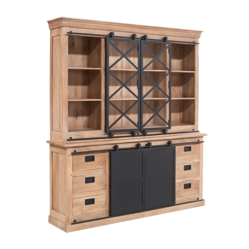 Textuur van het mangohout op de vitrinekast Fresno XXL