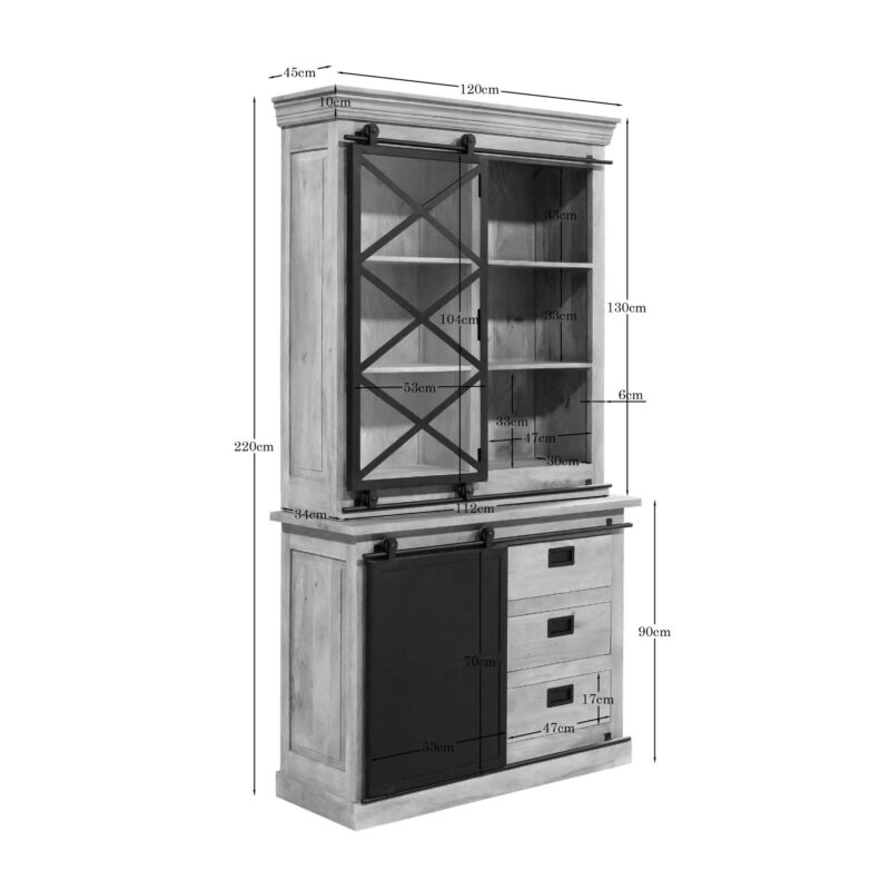 Vitrinekast Fresno | 120 cm