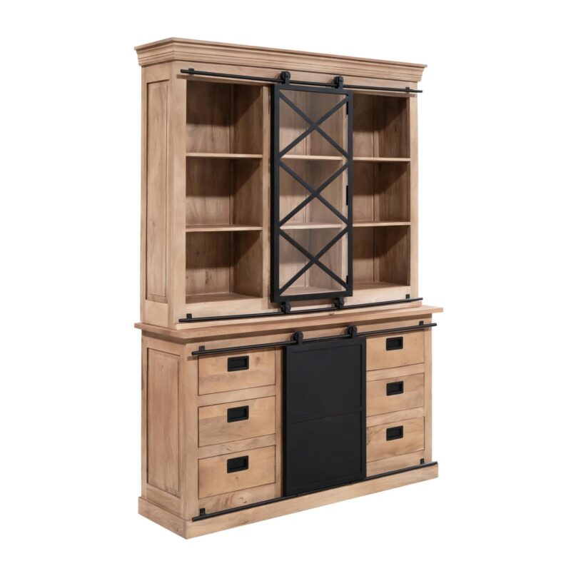 Vitrinekast Fresno in woonkamer, moderne inrichting