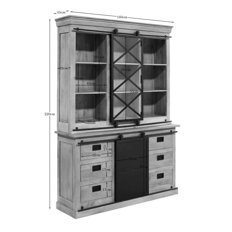 Vitrinekast Fresno | 160 cm