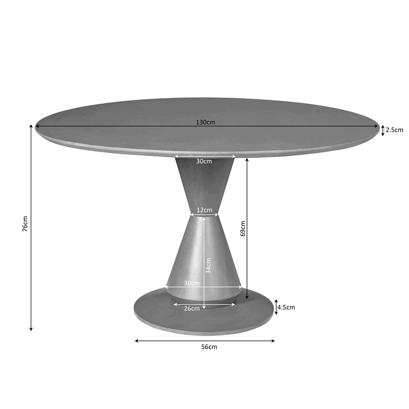 Ronde eettafel Lima in bruin met een diameter van 130 cm, perfect voor gezellige diners en moderne eetkamers. Gemaakt van hoogwaardige materialen voor duurzaamheid en stijl.