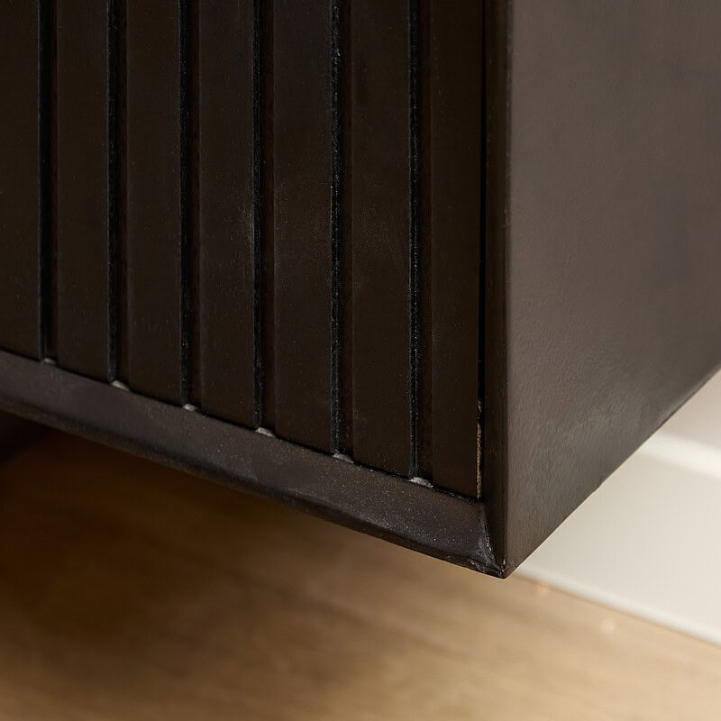 Textuur mangohout Zwevend tv-meubel Madison Black