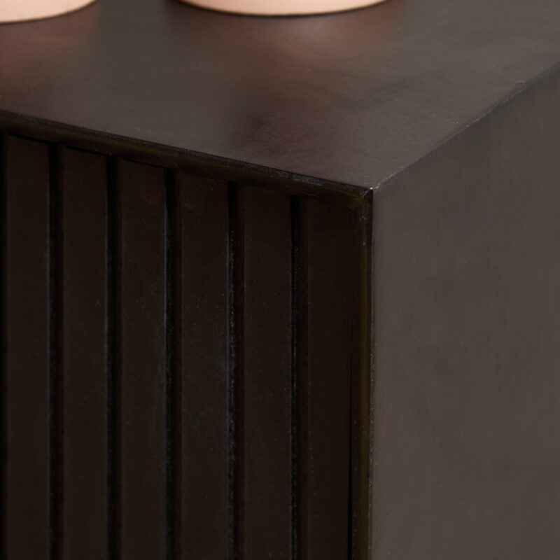 Textuur mangohout zwevend tv-meubel Madison Black