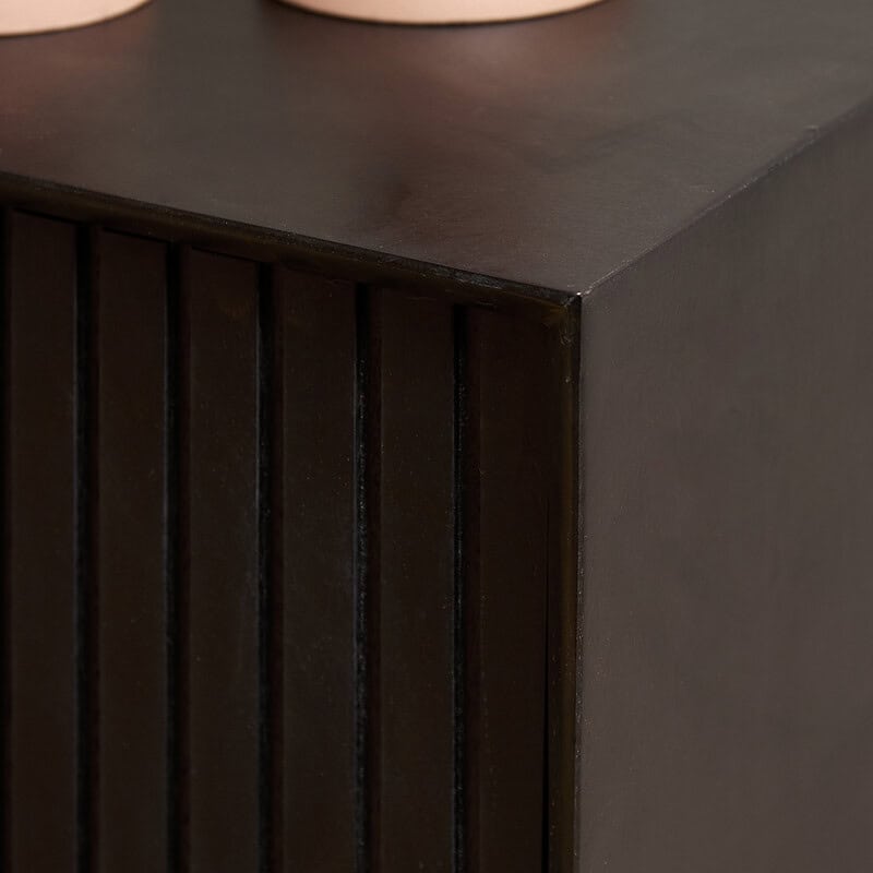 Textuur mangohout Zwevend tv-meubel Madison Black